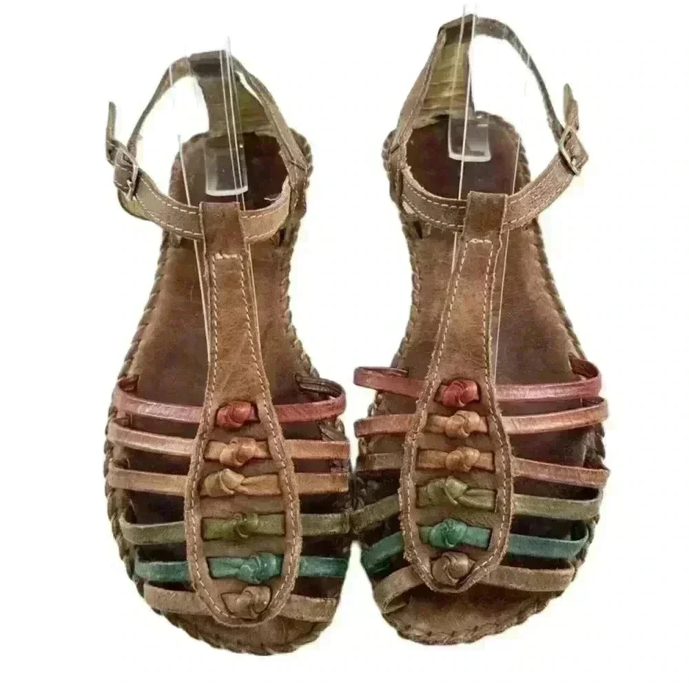 Womens leather flats size 36 multicolored